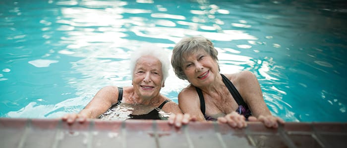 Wellness activities at Claremont Manor's fitness center and around community