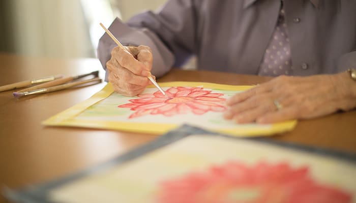 Practice artistic expression through art classes, musical performances, and more at Sunny View