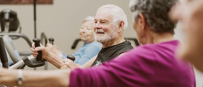 Vista del Monte residents during fitness class