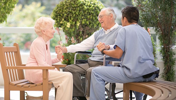Memory care professional with residents