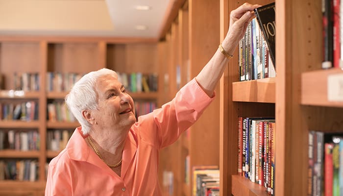 Villa Gardens offers residents a private community library