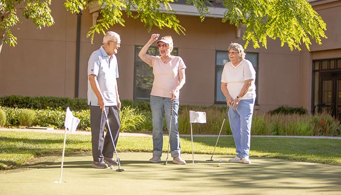 Residents playing golf at Walnut Village