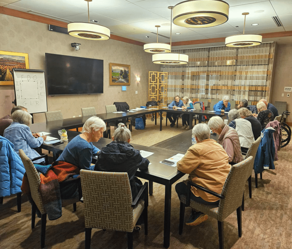 Spring Lake Village residents play New York Times Games such as Letter Boxed. 