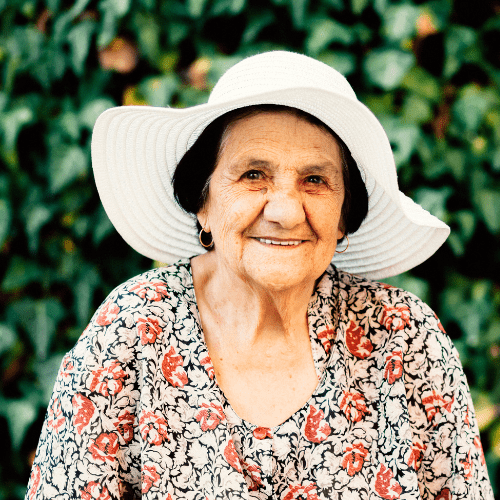 Elderly lady close up photo