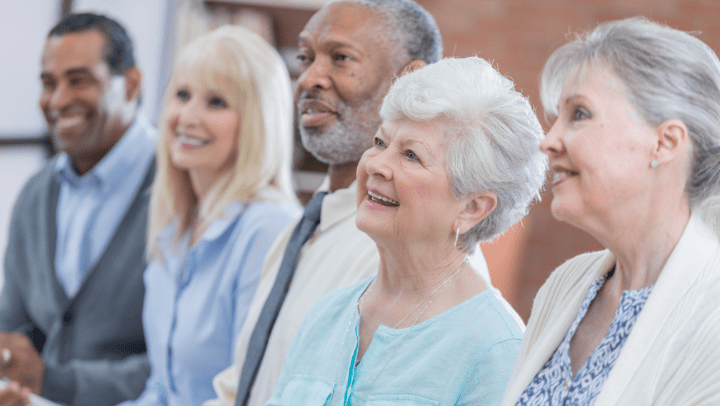 a group of seniors smiling