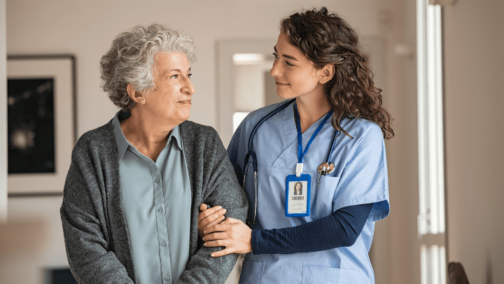 caregiver with senior