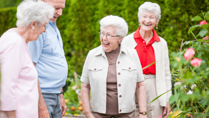 seniors in a garden
