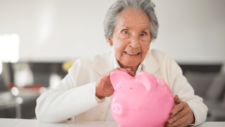 an old lady saving for retirement