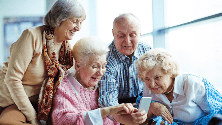 a group of senior laughing 