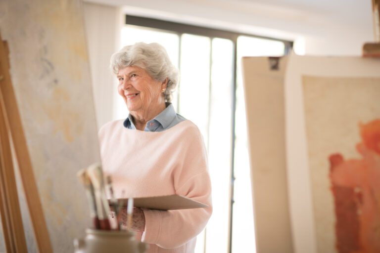 older woman painting