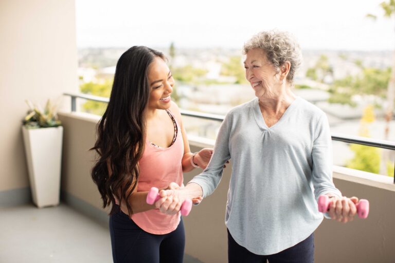 two womans doing exercise