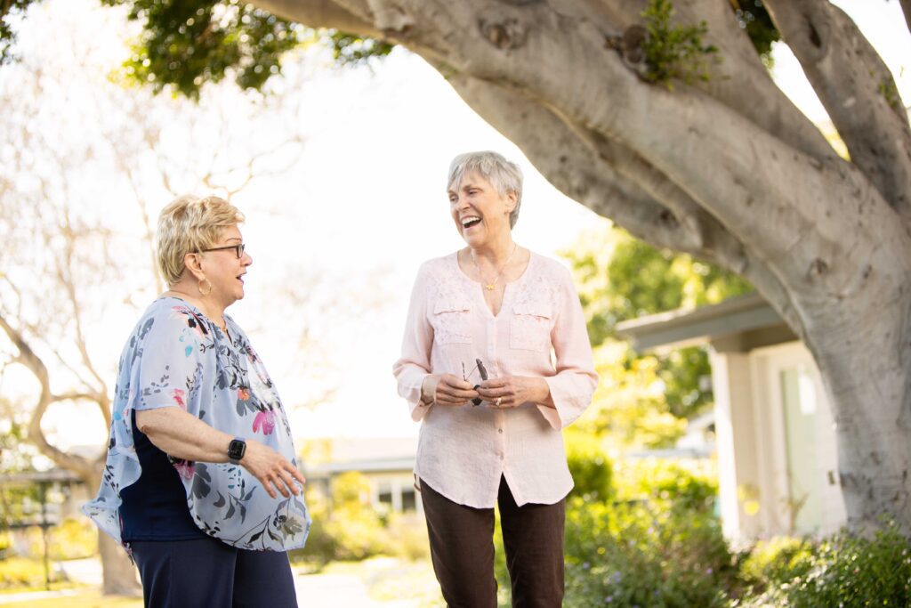 two old ladies laughing