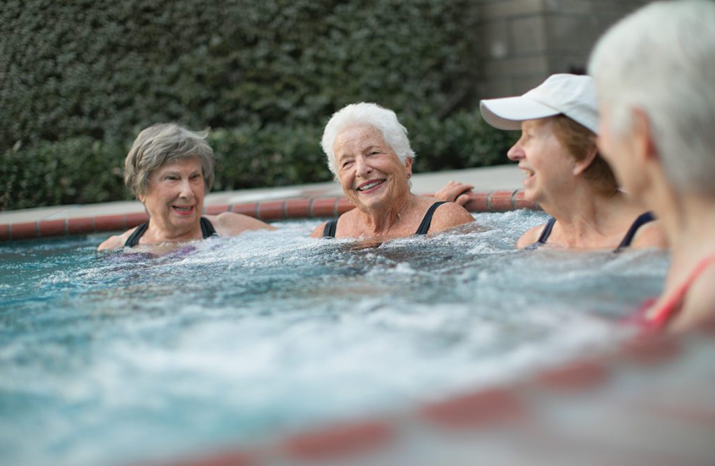 old ladies in the pool