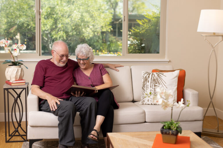 couple of seniors reading