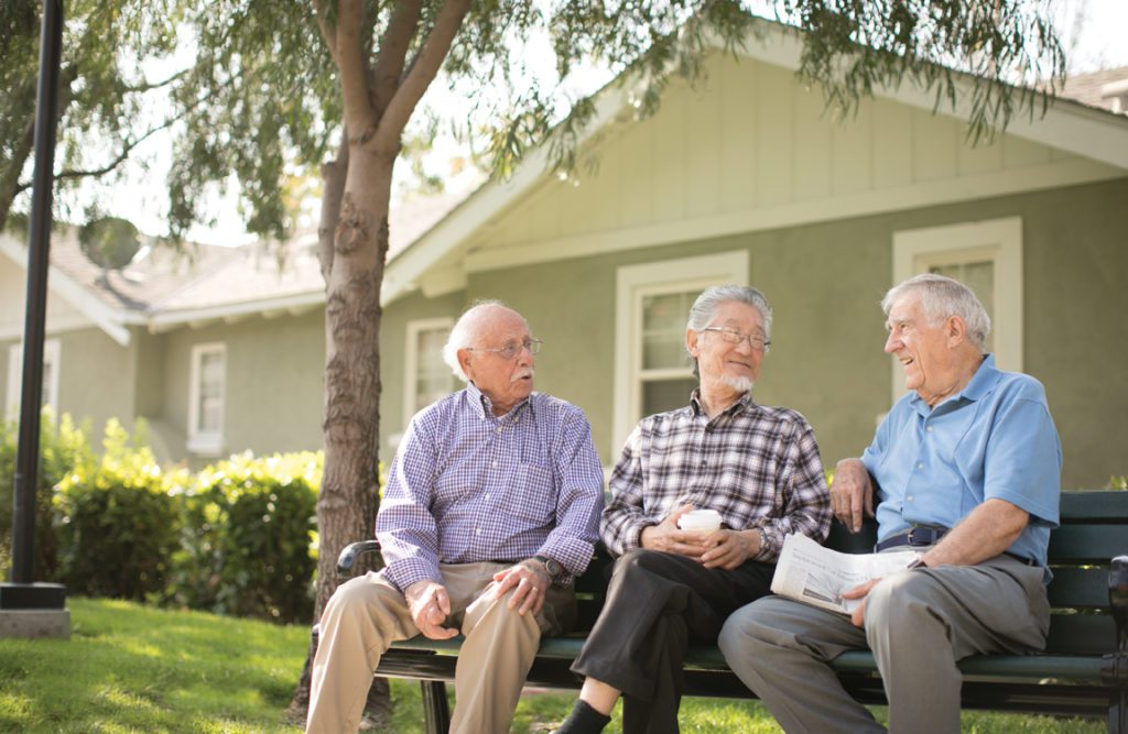 a group of seniors having a conversation