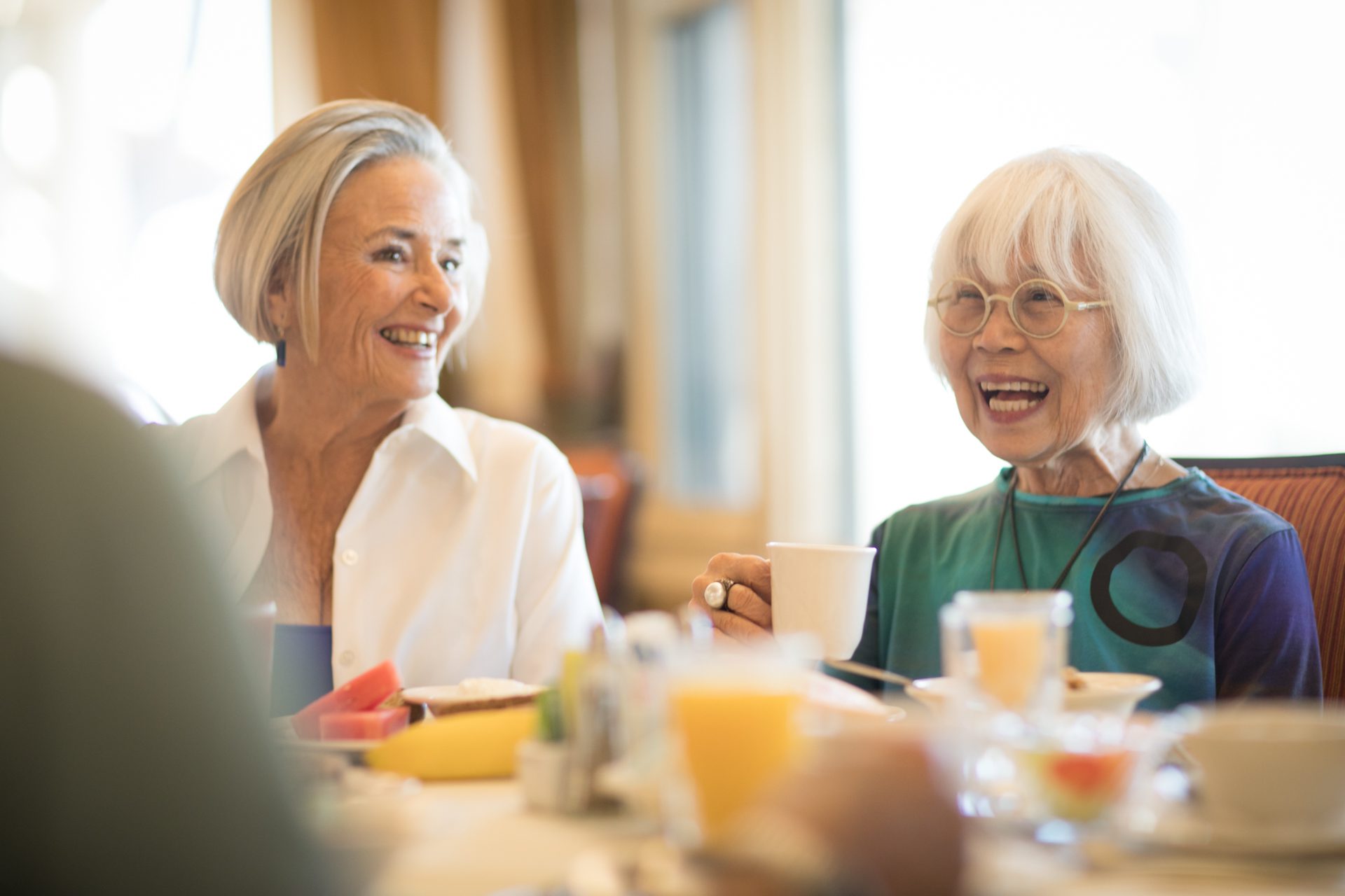 old ladies eating breakfast