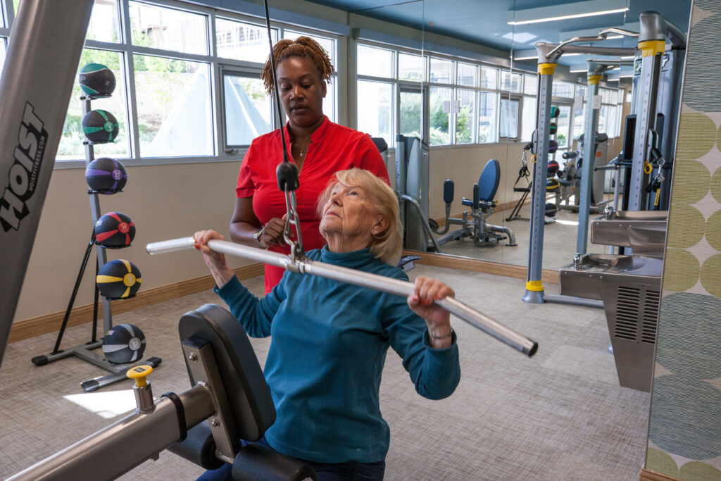 older woman doing exercise