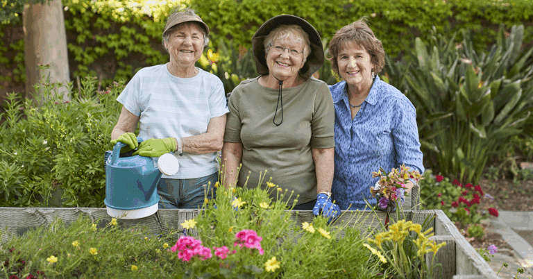 old ladies gardening
