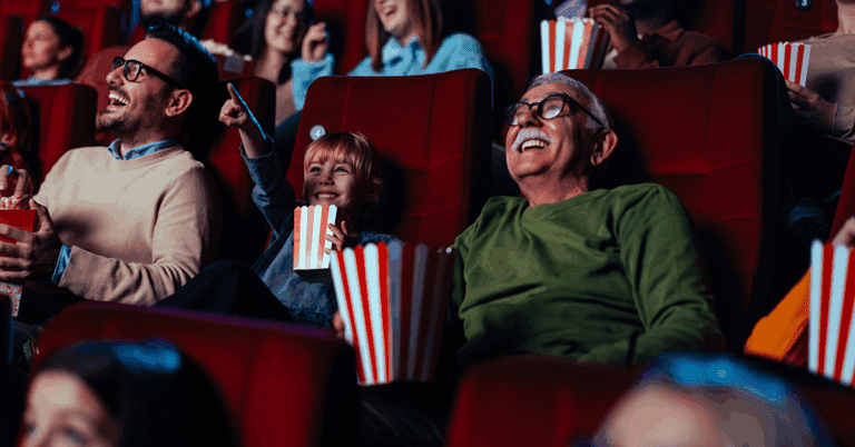 senior in the cinema