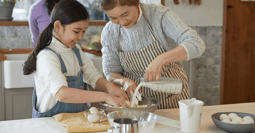Cook traditional recipes together at independent living