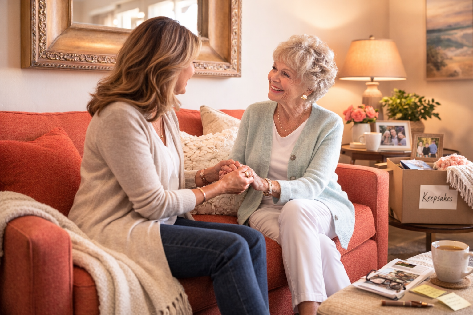 two oldder womans in assisted living