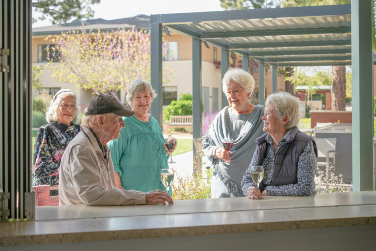 seniors talking in senior communities