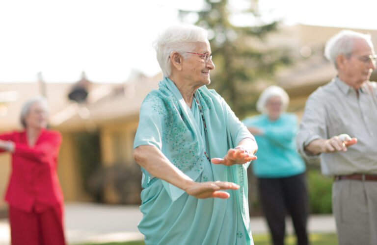 seniors dancing in senior apartment communities