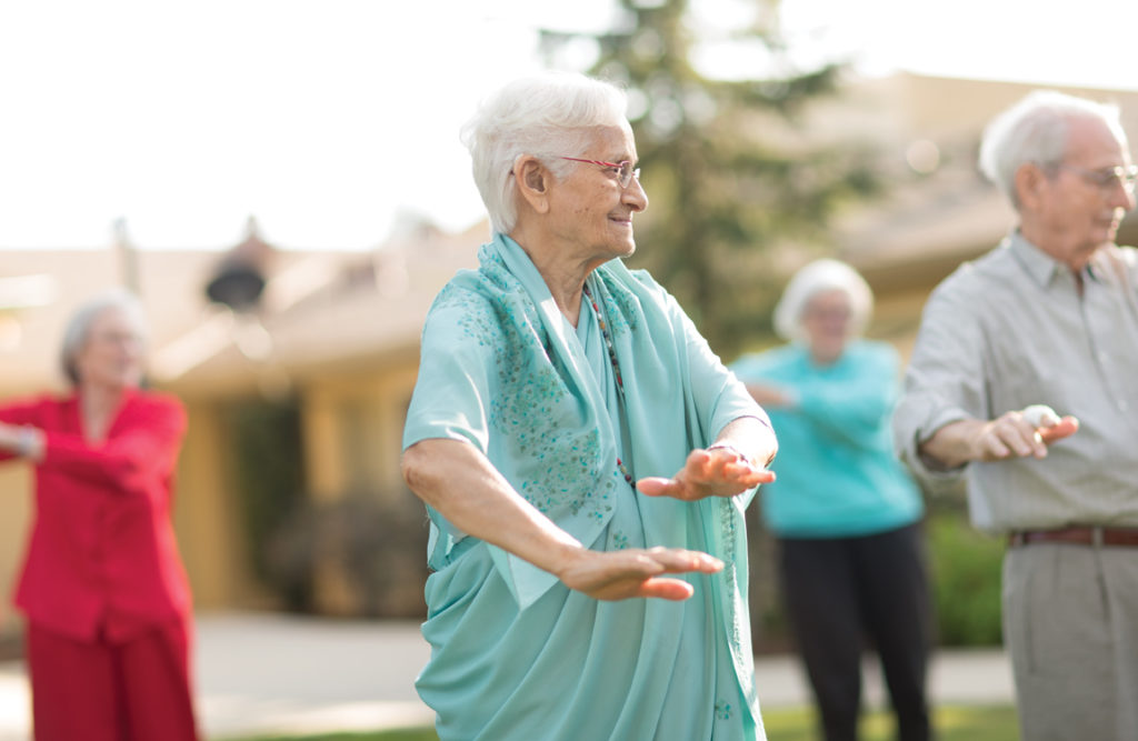 seniors dancing in senior apartment communities