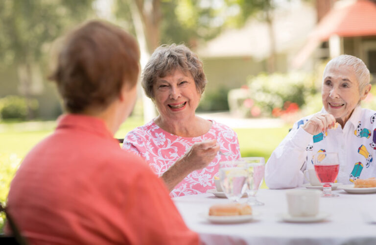 seniors in senior living community
