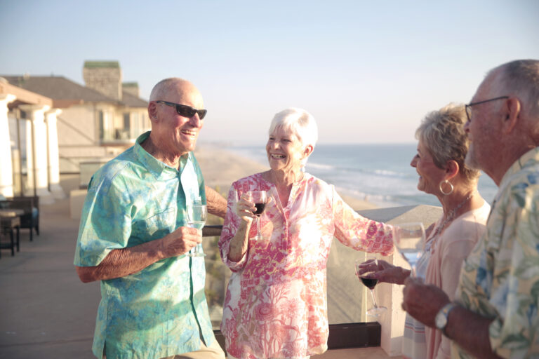 Seniors In The Beach In A Senior Living