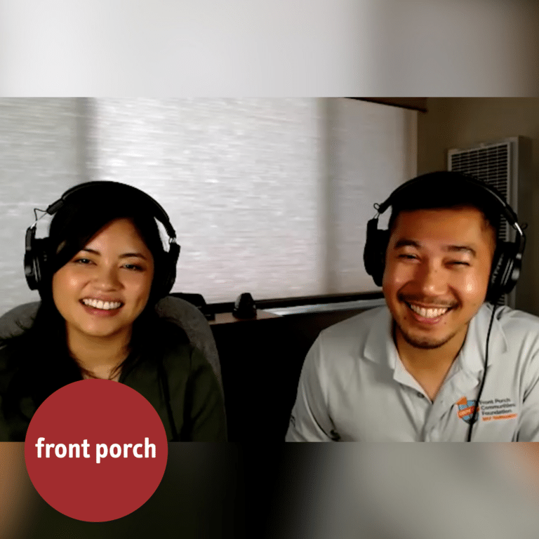 Two People Wearing Headphones.