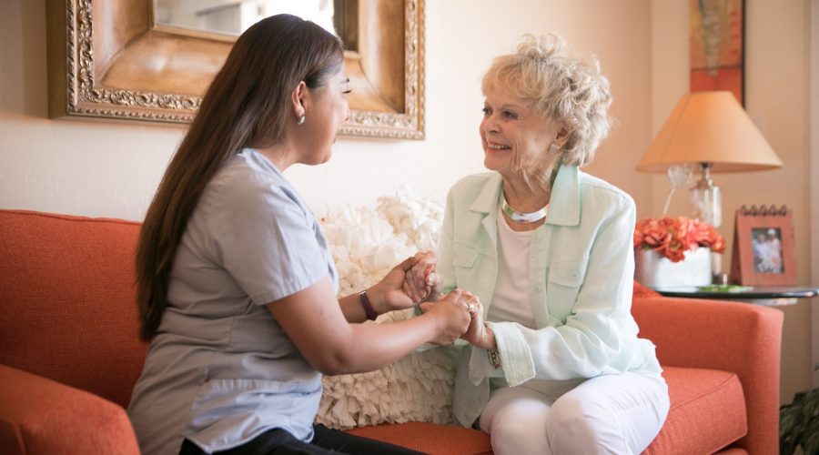 volunteer in a senior community