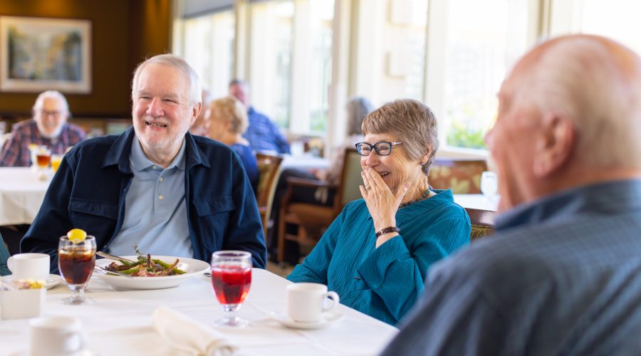 seniors sharing a meal