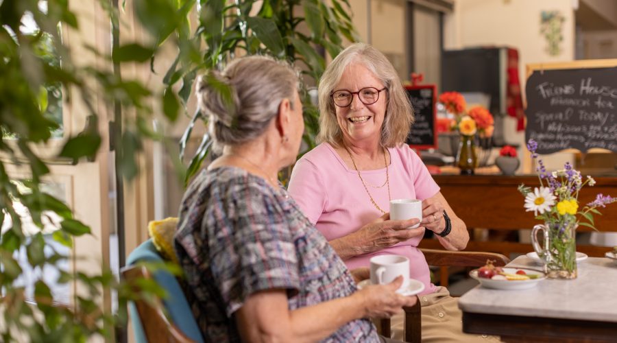 friends talking and drinking tea