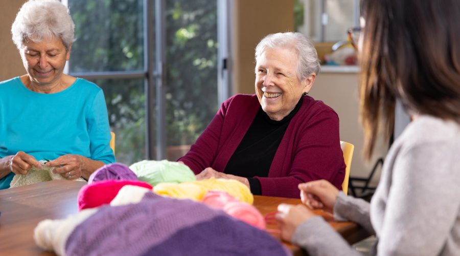 seniors knitting