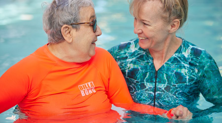 senior woman in the pool