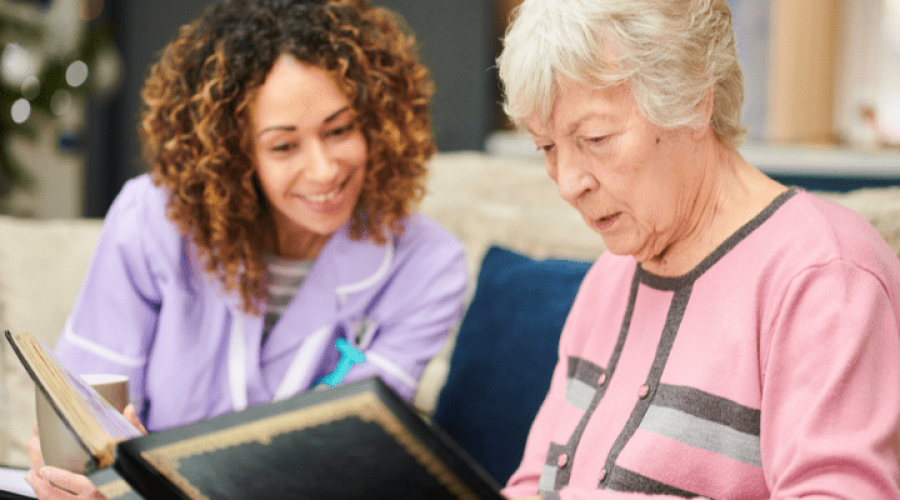 a nurse with an old lady