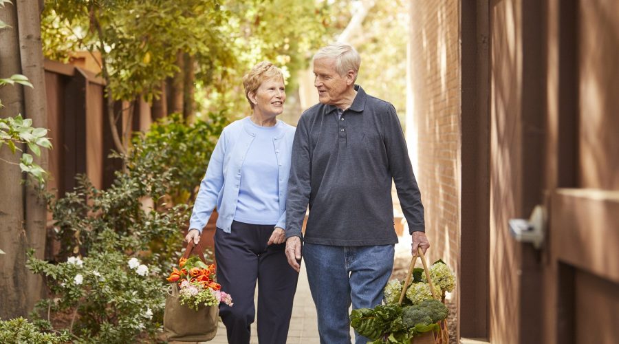 older couple walking